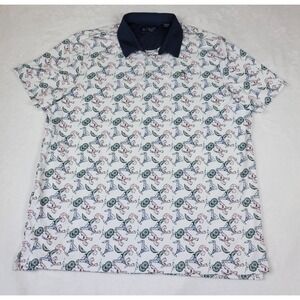 Penguin Polo Shirt Men's XXL All Over Print Shrimp Martinis Cocktail‎ EC